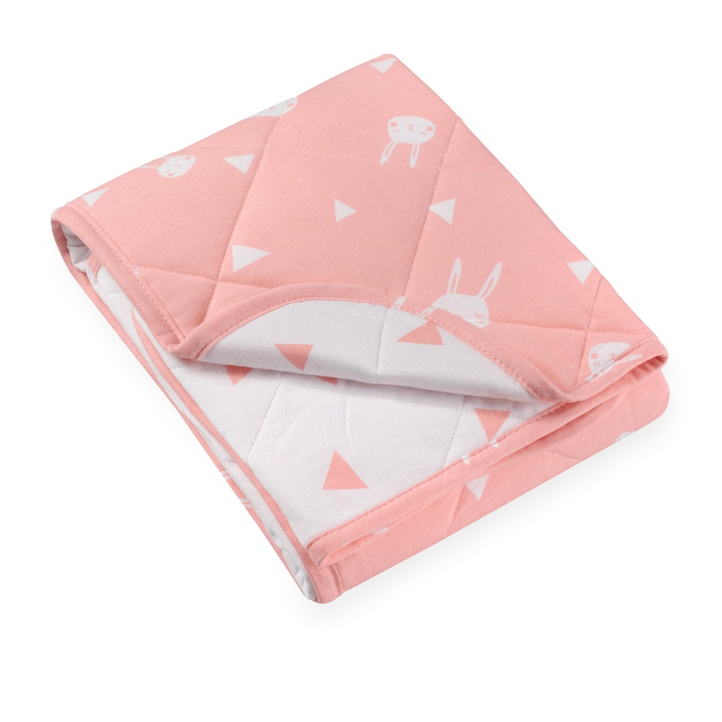 שמיכת טריקו קווילט ארנבון ורוד 100/140