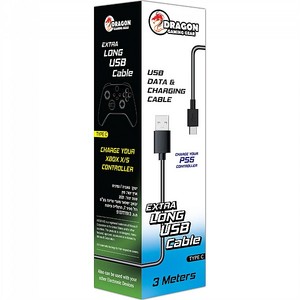 כבל הטענה לשלט PS5 באורך 3 מטר