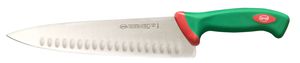 סכין שף חריצים 25 ס"מ ידית אנטי בקטריאלית ירוקה SANELLI איטליה 
