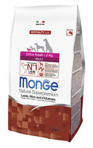 מונג אדולט מזון יבש לכלב בטעם כבש אורז ותפו"א 2.5 ק"ג