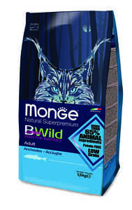 מונג ביווילד מזון יבש לחתול בטעם אנשובי 1.5 ק"ג / BWild