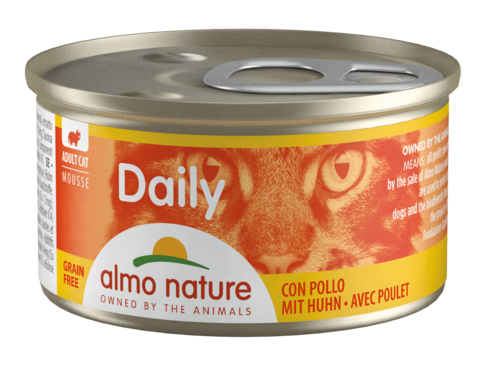 אלמו דיילי שימורי מוס לחתול עם עוף 85 גרם