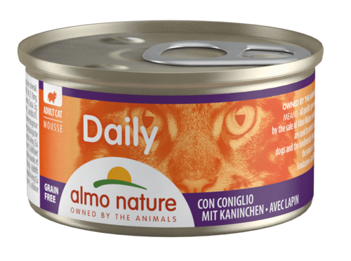 אלמו דיילי שימורי מוס לחתול עם ארנבת 85 גרם