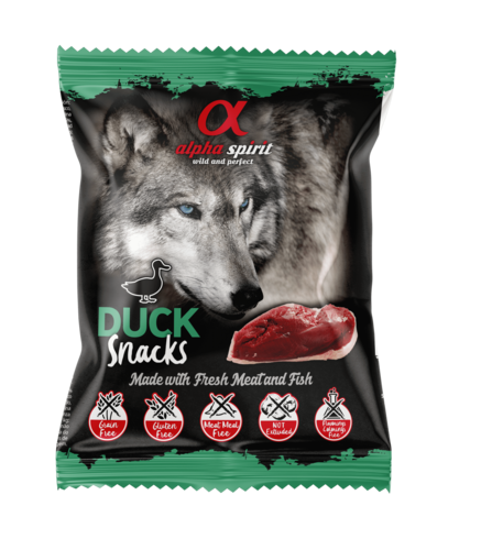 אלפא ספיריט חטיף לכלב - קוביות ברווז 50 גר'