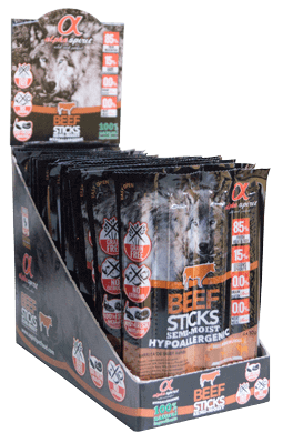 אלפא ספיריט חטיף לכלב - גליל מקלות בקר 160 גר'