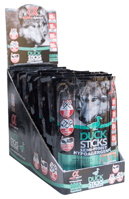 אלפא ספיריט חטיף לכלב - גליל מקלות ברווז 160 גר '