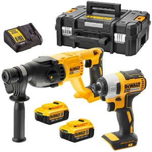 סט אימפקט ופטישון 4.0Ah 18V DeWALT