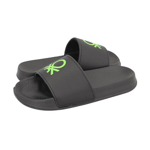 כפכפים לילדים של בנטון בצבע שחור לוגו מודפס Benetton Mack Logo kids' sandals