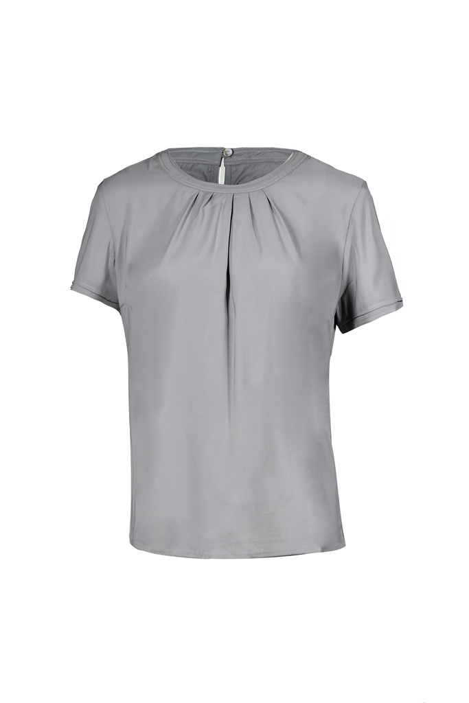 חולצת נשים עם כפלים אפורה