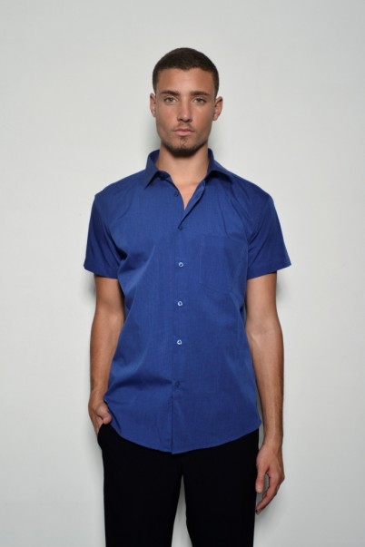 חולצת BUTTON FREE כחולה