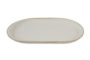 צלחת אליפסה 30 ס"מ צבע בז