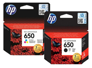 זוג ראשי דיו שחור וצבע מקורי 650 HP CZ102AE+CZ101AE