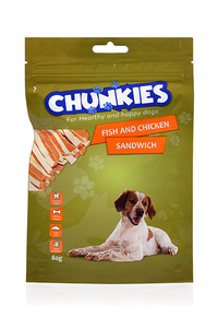 צ'אנקיס חטיף לכלב-כריכוני דג ועוף 80 גרם
