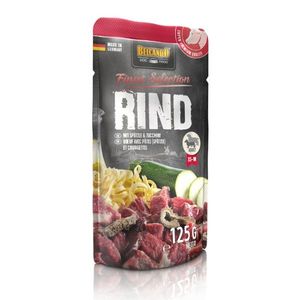 בלקנדו מחית מזון רטוב פאוץ' לכלבים – בקר, אטריות וקישואים Belcando