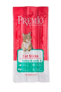 פרמיו Premio חטיף מקלות לחתול-הודו וכבש 15 ג'