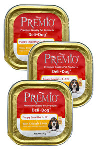 פרמיו מעדן לכלב -גור עוף וחלב 150 גרם - מבצע 3 ב-10!