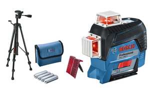 פלס לייזר BOSCH GLL 3-80C + חצובה BS 150