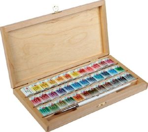 צבעי מים סאן פטרסבורג 48 גוונים במזוודה מעץ 