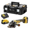 משחזת זווית נטענת בראשלס "5 + 2 סוללות DeWALT 18V 5Ah 