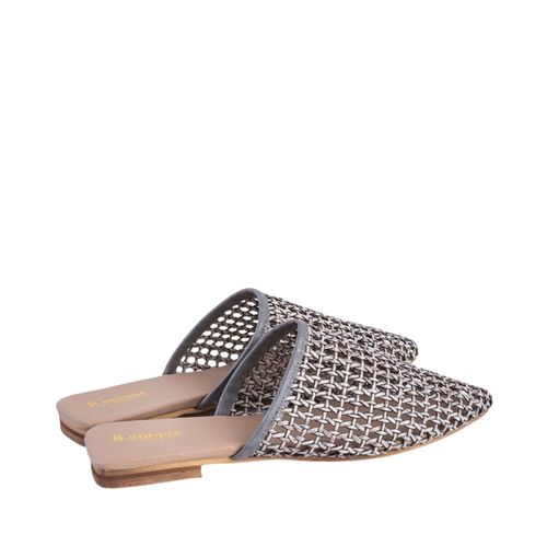 כפכפים רשת שטוחים חרטום שפיץ בצבע אפור | 36-43 | MIZU 411433