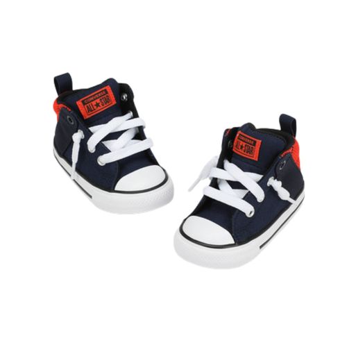נעלי סניקרס אולסטאר גבוהות לתינוקות בצבע כחול/כתום  קיים במידות 20-26