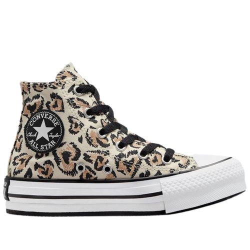 נעלי אולסטאר מנומרות פלטפורמה לילדות | 27-35 | Converse Jungle Cats  Platform 671604C