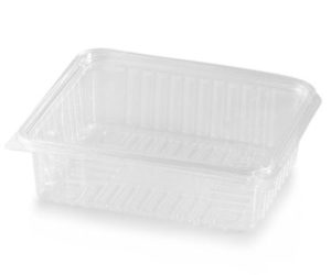 קופסת פלסטיק חד"פ עם מכסה מחובר למאפים