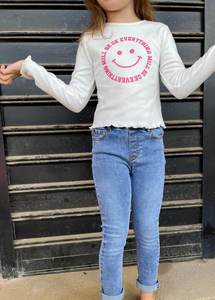 חולצת ריב עם דפוס סמיילי