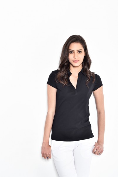 חולצת פולו לייקרה שחורה