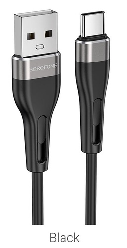 כבל טעינה ודאטה מהיר  Borofone Silicone USB to Type-c Black