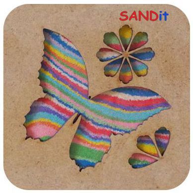 SANDit ערכה ליצירת תמונה עם חול צבעוני: פרפר, מק