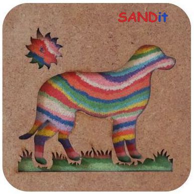 SANDit ערכה ליצירת תמונה עם חול צבעוני: כלב, מק
