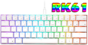 מקלדת גיימינג מכאנית אלחוטית / בלוטות 60% צבע לבן - RK61 MECHANICAL GAMINIG RGB KEYBOARD