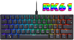 מקלדת גיימינג מכאנית אלחוטית / בלוטות 60% צבע שחור - RK61 MECHANICAL GAMINIG RGB KEYBOARD