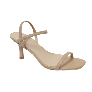 סנדלי עקב עם רצועות בצבע בז