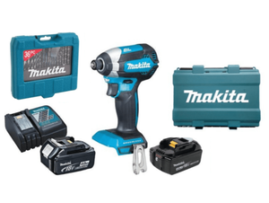 מברגת אימפקט 18V בראשלס + 2 סוללות MAKITA DTD153RTE 5Ah 