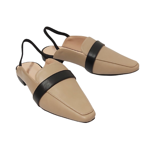 נעליים שטוחות בגימור שפיץ עם רצועת גומי בצבע בז' | 35-41 | AEROFLEXY 1071