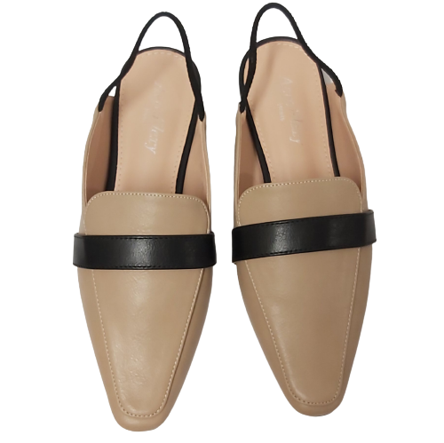 נעליים שטוחות בגימור שפיץ עם רצועת גומי בצבע בז' | 35-41 | AEROFLEXY 1071