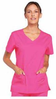 טוניקת נשים צווארון V ורוד