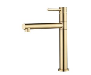 ברז בינוני לרחצה זהב מוברש