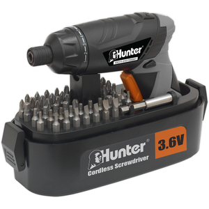 מברגון ליתיום נטען 3.6V כולל 53 אביזרים תוצרת HUNTER