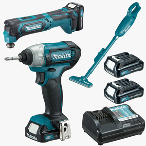 סט ליתיום 3 כלים אימפקט + מולטיטול + שואב 10.8V/12V MAKITA