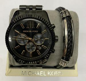 Michael Kors MK8603 סט עם צמיד שחור לגבר