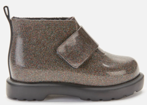 מגפי מיני מליסה לילדות בצבע שחור נצנץ עם פרווה |21-27| MINI MELISSA CHELSA BOOT 32833