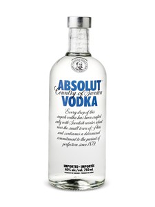 וודקה ABSOLUT - אבסולוט 700 מ"ל (מחיר ל 100 מ"ל - 9.8 ש"ח)
