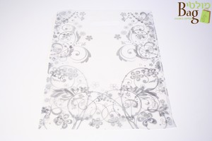 שקיות ניילון שקוף חלבי 50/60 עיטורים כסף