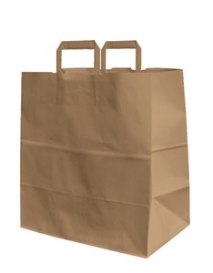 שקיות נייר טייק אווי 27/29+16 ידית מלבנית פנימית צבע טבעי