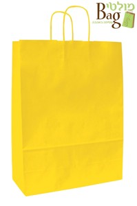 שקיות נייר ידית מגולגלת 26/34+11 צהוב