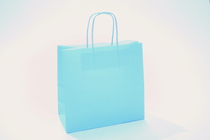 שקיות נייר 25/24+11 ידית מגולגלת תכלת