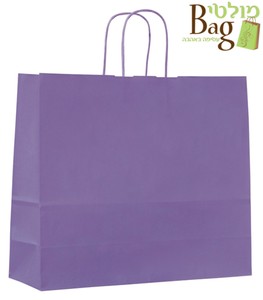 שקיות נייר ידית מגולגלת 32/28+13 סגול לילך